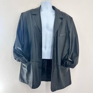 Guide Gear Men’s Black Leather Blazer Jacket Size L Classic Western